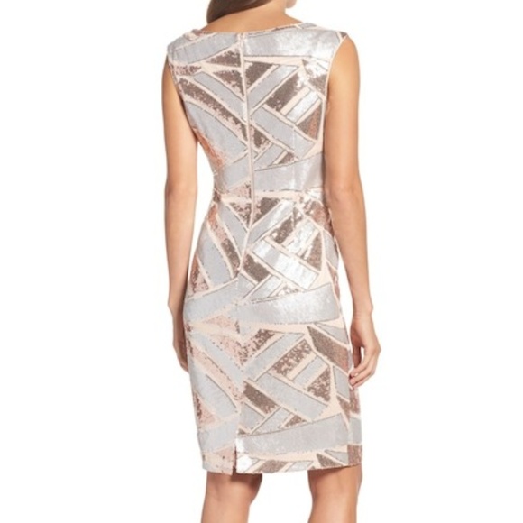 Vince Camuto Split Sequin Sheath Dress - Picture 3 of 5